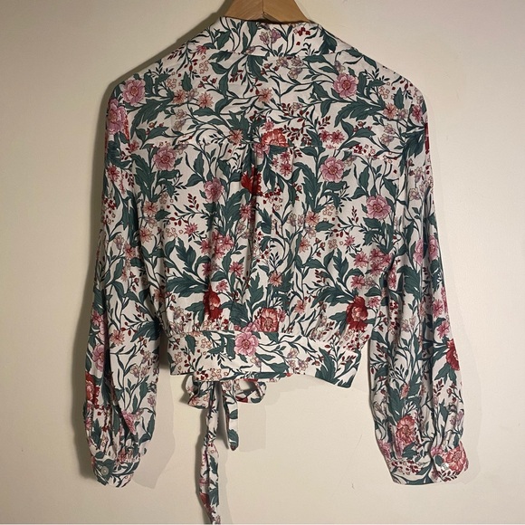 Frank & Oak Botanical Print Wrap Top - Picture 10 of 10